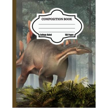 Imagem de Composition Book: Dinosaur College Ruled Composition Notebook, 150 Pages with Metric Conversion Table, Multiplication Table, Time Table Schedule and Square Root Table, 8.5 * 11 inches