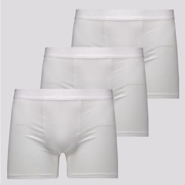 Imagem de Kit de 3 Cuecas Boxer Lupo Elastic Soft Branca, P