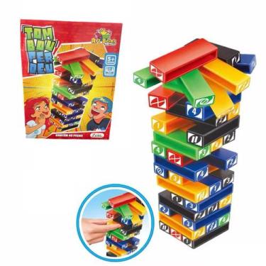 Imagem de Brinquedo Jogo Mesa Caiu Tambou Perdeu Torre 45 Peças - Tesla Store