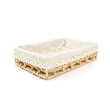 Imagem de Cesto Organizador de Palha Decorativo Retangular Médio - VESTIGE, UNIC
