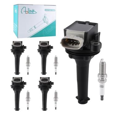 Imagem de AULINK 5Pcs Uf517 Pacote De Bobina De Ignição/Ap5325 Velas De Ignição 1.6L 2.0L 2.4L 2.5L Para 2004-2016 Volvo C30 C70 S40 V50 V60 V70 Xc60 Xc70 Cross Country Skic178 C1721 5C1778 Gn10331 Cop345 501