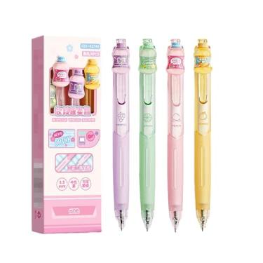 Imagem de 4 canetas/caixa - caneta neutra de desenho animado com posição triangular de 0,5 mm, caneta neutra acessório removível - Máquina de venda automática de bebidas