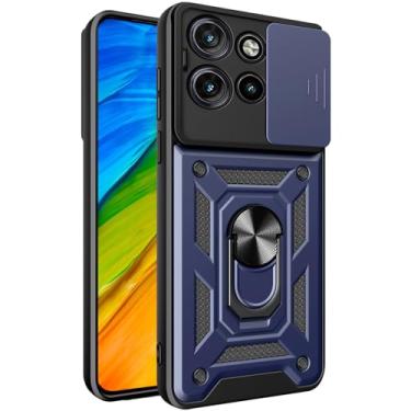 Imagem de Fofvccv Capa para Motorola Moto Edge 50 Neo 5G com capa de lente de câmera deslizante e suporte de anel, capa protetora à prova de choque de corpo inteiro resistente militar para Moto Edge 50 Neo 5G