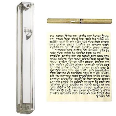 Imagem de Made in Israel Mezuzah With Scroll Transparent for Door 12.7 cm Home Bless Israel Jeweish Jeweish Jewish House Warming Gift Judaica Store Made in Israel Mezuzah Home Bless Israel Jeweish Jewish House