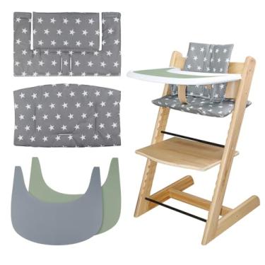 Imagem de LLHQAMT Para almofada de cadeira alta Tripp Trapp, confortável para almofada de cadeira alta Tripp Trapp, com jogo americano de duas cadeiras altas, para conjunto de almofadas Tripp Trapp, torna mais