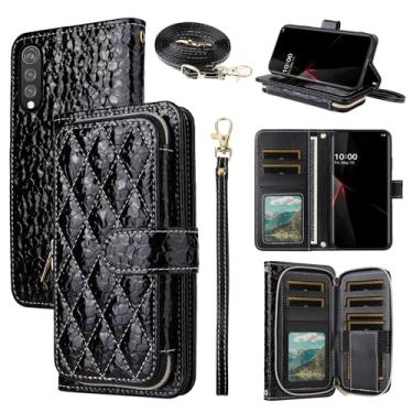 Imagem de Furiet Argyle Capa carteira para LG Velvet 5G/LGVelvet Verizon G5 UW T-Mobile 2020 com tiracolo/alça de pulso PU suporte de couro PU bolsa com zíper capa de celular à prova de choque para LM G900UM 4G