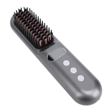 Imagem de Escova Alisadora de Cabelo Sem Fio, Escova Alisadora Portátil para Viagens, 9 Níveis de Temperatura Ajustável, Escova Alisadora Recarregável USB Com íon Negativo para Mulheres