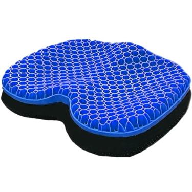 Imagem de ComforTec Almofada de assento de gel – Almofada de assento refrescante de favo de mel, suporte para as costas, alívio de pressão e assento longo - almofada antiderrapante para cadeira de viagem