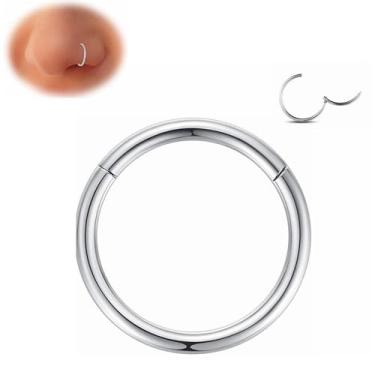 Imagem de YROGCU 316L Stainless Steel Nose Ring Hoop 10G 12MM Lip Ring Earrings