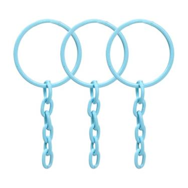 Imagem de Argola Batida Prata Para Chaveiro Com Corrente 23mm 1000 Peças (Azul)