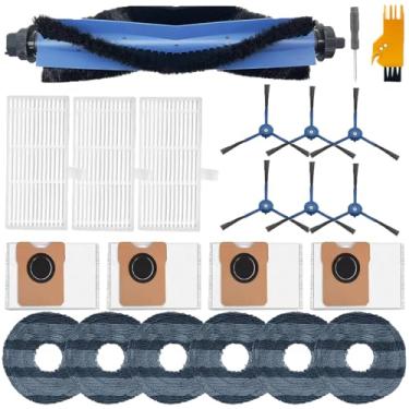 Imagem de Kit de acessórios para aspirador de pó robô Eufy Omni C20, peça de substituição Omni C20, 22 peças, 1 escova principal, 3 filtros HEPA, 4 sacos de poeira, 6 esfregões, 6 escovas laterais