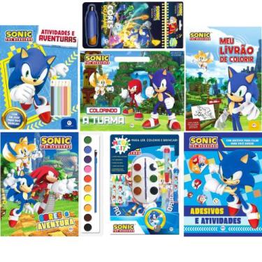 Imagem de Superkit Turma do Sonic Livro Infantil Com Atividades Ler e Colorir Aq