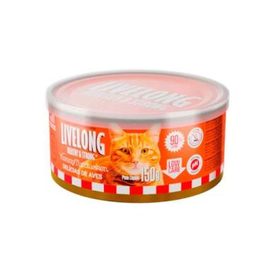 Imagem de Alimento Natural Livelong Sabor Delícias de Aves Gatos 150gr