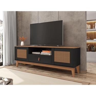 Imagem de Rack Esmeralda 1.60 Preto/Noce - Casa D Móveis