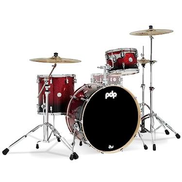 Imagem de Pacific Drums & Percussion Conjunto de bateria PDP Concept Maple 3 peças Rock, vermelho/preto Fade Drum Pack (PDCM24RKRB)