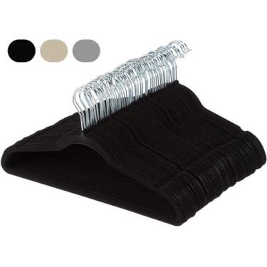 Imagem de Kit 50 Cabides De Veludo Para Lojas Reforçado Atacado Adulto - Zaganza