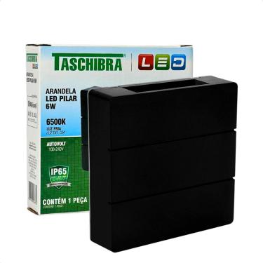 Imagem de Arandela Led Taschibra Pilar Slim IP65 6500K Bivolt Preto
