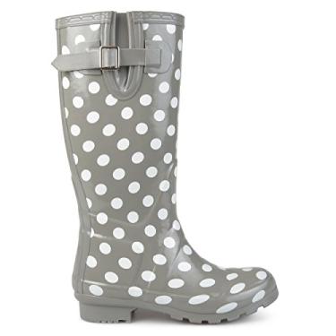 Imagem de Brinley Co. Botas de chuva femininas com estampa de borracha Mizzle, Ponto dourado, 6.5