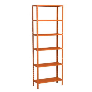 Imagem de Estante Aço 6 Prateleiras Livros Cozinha Quarto Eaf013 Laranja