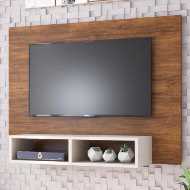 Imagem de Painel para TV Até 42 Polegadas Viero Jazz Em MDF Imbuia e Off White