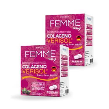 Imagem de Kit 2 Colageno Verisol Femme Way 120 Balas Prevent Pharma