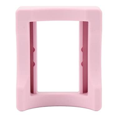 Imagem de Berço de copo de silicone antiderrapante QANYEGN, manga inferior de caneca anti-escaldadura, suporte de copo com slot embutido para decoração de artesanato de garrafas (Rosa)