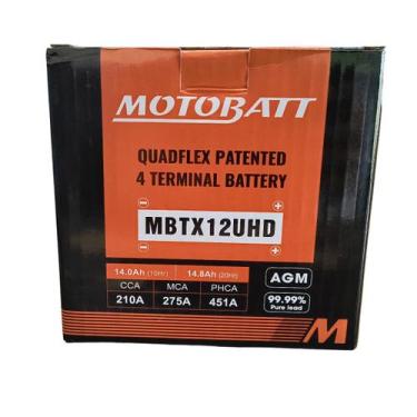 Imagem de Bateria Motobatt Mbtx12uhd Agm 14ah 200 Cca + Nf E Garantia