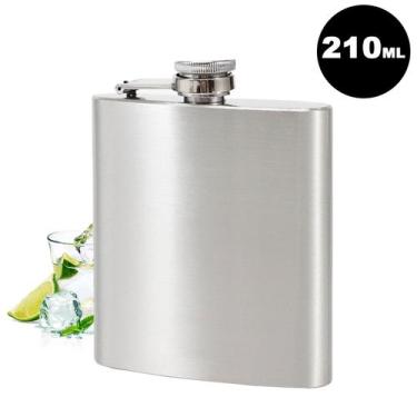 Imagem de Cantil de bolso Porta Bebidas Whisky Vodka Inox 210 ML Premium - Uny H