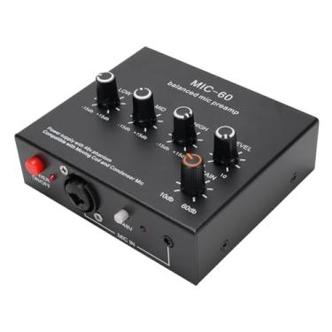 Imagem de Microfone Pré -amplificador MIC Gain Booster 3 Entrada Com 48V Phantom Power, XLR Balanced, 3,5 Mm/6,35mm de Saída, para Microfone Dinâmico e (Com cabo de som de 3,5 mm)
