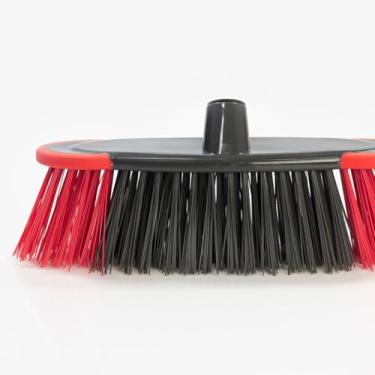 Imagem de Powermaid Vassoura esfregão para pisos rugosos, cimentados de pedra, asfalto estilo piaçava - Vermelho e Preto