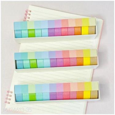 Imagem de Fita Adesiva Decorativa Washi tape tom pastel com 12 unidades - Moure 