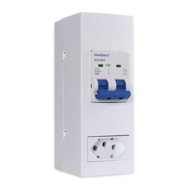 Imagem de Caixa Externa Slim c/ Disjuntor Bipolar + Tomada 20A MG - MarGirius, 1