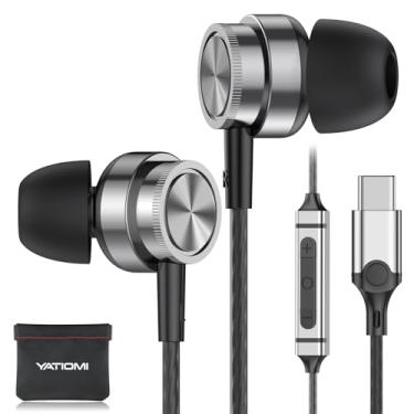 Imagem de Fone de ouvido USB C para Samsung S25 S24 S23 Ultra FE S22 A16 A55 A54 Fones de ouvido intra-auriculares magnéticos tipo C com microfone, controle de volume, cancelamento de ruído estéreo para iPhone