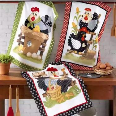 Imagem de Kit Pano de Copa Felpudo Estampado com 3 Peças - Dohler - Döhler, GALI