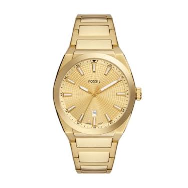 Imagem de Fossil Relógio Masculino Everett Quartzo Aço Inoxidável Três Mãos Cor: Dourado (Modelo: FS5965), Dourado