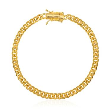 Imagem de Pulseira Masculina De Moeda Antiga Banhada A Ouro 18k - Cubana 6mm (19CM)