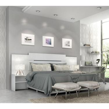 Imagem de Cabeceira Extensível Com 4 Prateleiras Mila Panan Móveis Branco Branco