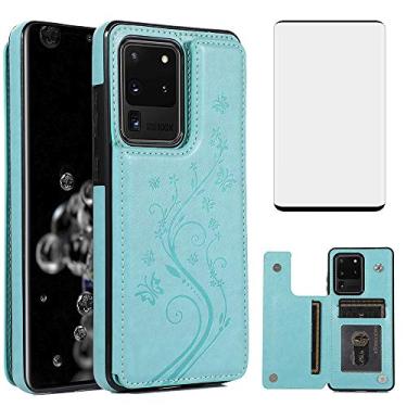 Imagem de Capa de telefone para Samsung Galaxy S20 Plus Glaxay S20+ 5G com protetor de tela de vidro temperado e porta-cartões carteira flip celular de couro Gaxaly S20+5G S20plus 20S + S 20 20+ G5Cases