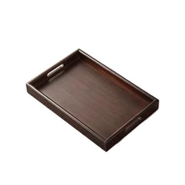 Imagem de Bandeja de serviço Bandeja de copo de chá doméstico, bandeja chinesa de madeira sólida, bandeja dim sum de frutas, bandeja pequena para cozinhar chá no forno Bandeja decorativa