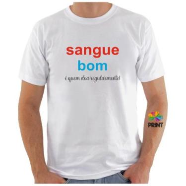Imagem de Camiseta Adulto Unissex Sangue bom é quem doa regularmente - Doação de