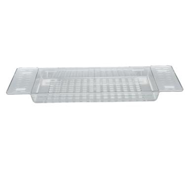 Imagem de Prateleira de Banheira Extensível, Bandeja de Banho Pragmática para Relaxamento de Spa, Ajuste 56,5-80cm Com Orifícios de Drenagem, Armazenamento Grande para Sabão, Shampoo,