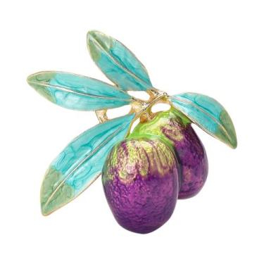 Imagem de Broche de Romã e Melancia com Strass - Presente para Festa, Roxo1631