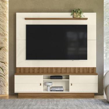 Imagem de Estante Painel Home para TV 70" Florianópolis Off White/Amêndoa- MABE 