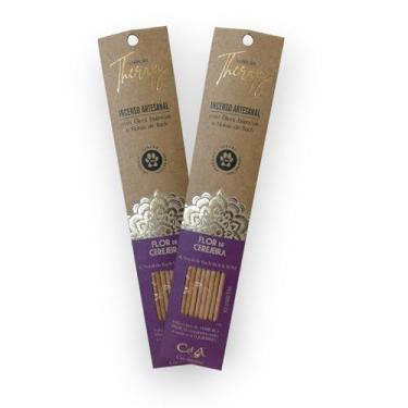 Imagem de Kit com 2 Incensos Naturais e Artesanais Vareta Therapy Flor de Cerejeira e Floral de Bach ROCK ROSE