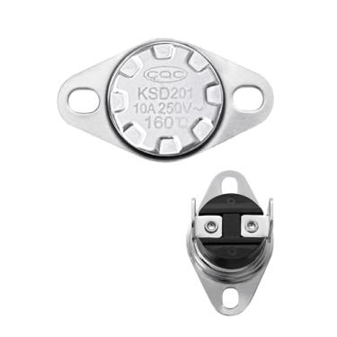 Imagem de Termostato de micro-ondas KSD201 adequado para micro-ondas GE, interruptor térmico normalmente fechado universal de substituição para aquecedor de água, forno, cafeteira ETC. (160 ℃/160.0 °C)