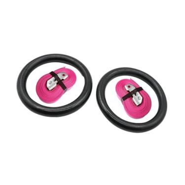 Imagem de Dynwave Argolas de ginástica para adultos Argolas de treino fáceis de instalar Versáteis com alças ajustáveis ​​Treinamento de força para hotelaria e, Rosa