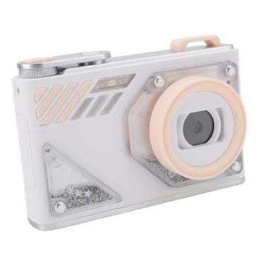 Imagem de Ponto Digital e Câmera de Gravação, FHD 1080p 48MP, Com Zoom 8x e 2 Lentes, Anti Shake, Câmera Pequena Compacta para Crianças Iniciantes para Crianças (Branco)