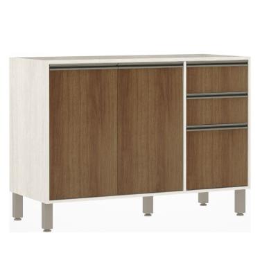 Imagem de Balcão De Pia Para Cozinha 120 Cm 2 Portas Linea Luciane Pátina Ff-avelã Ff