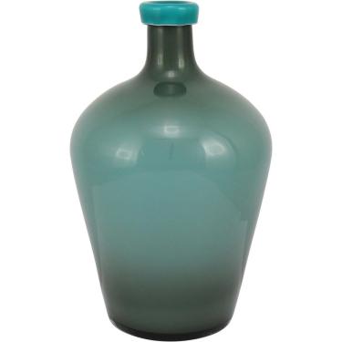 Imagem de Cyan Garrafa Decorativo 32X20X20Cm Vidro Verde