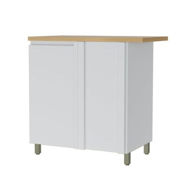 Imagem de Balcão Canto Direita Esquerda 1 Porta Rainha 92x52cm 100% Mdf Branco/nature